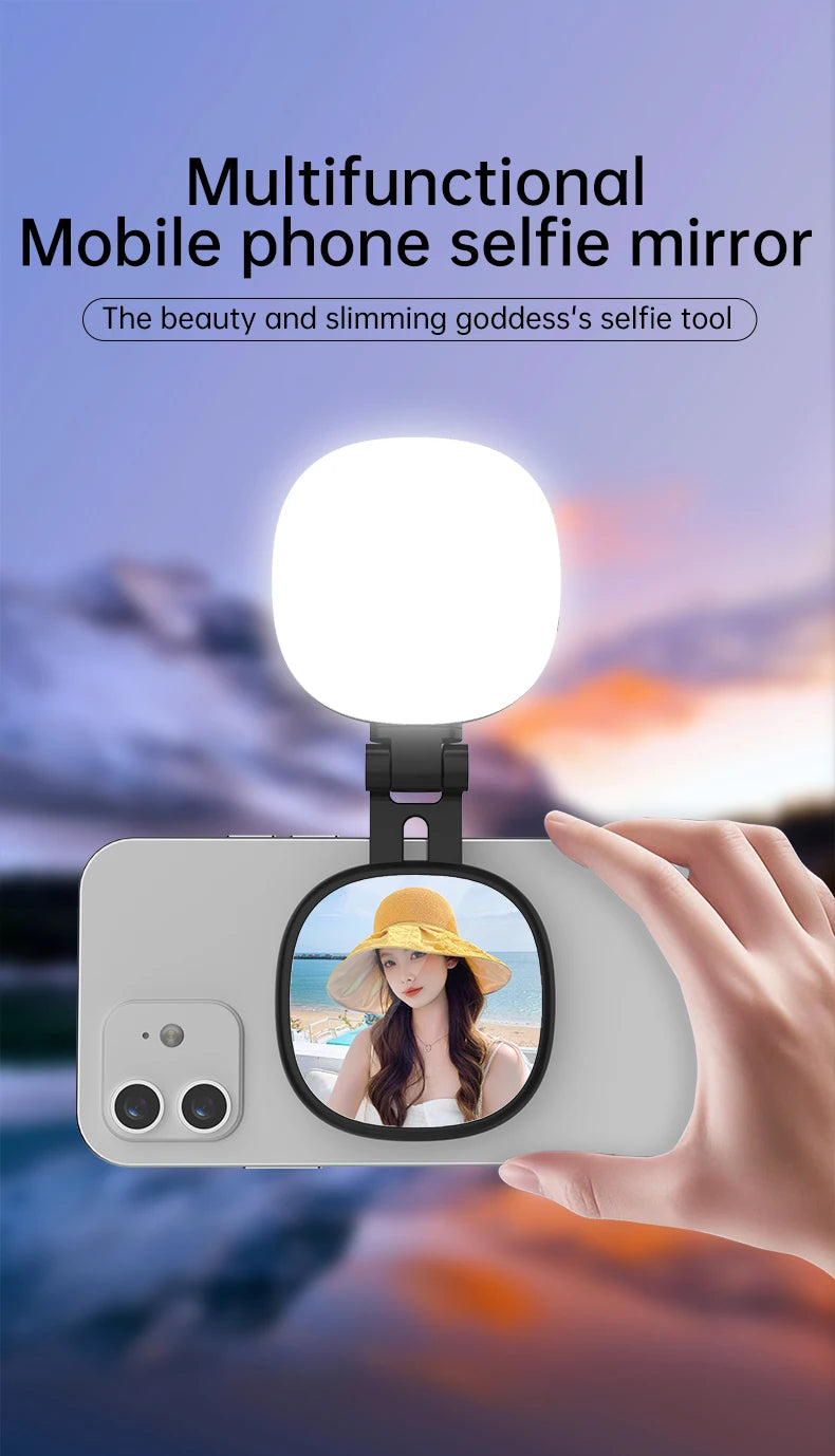 GlowSnap Magnetic Selfie Light & Phone Mirror