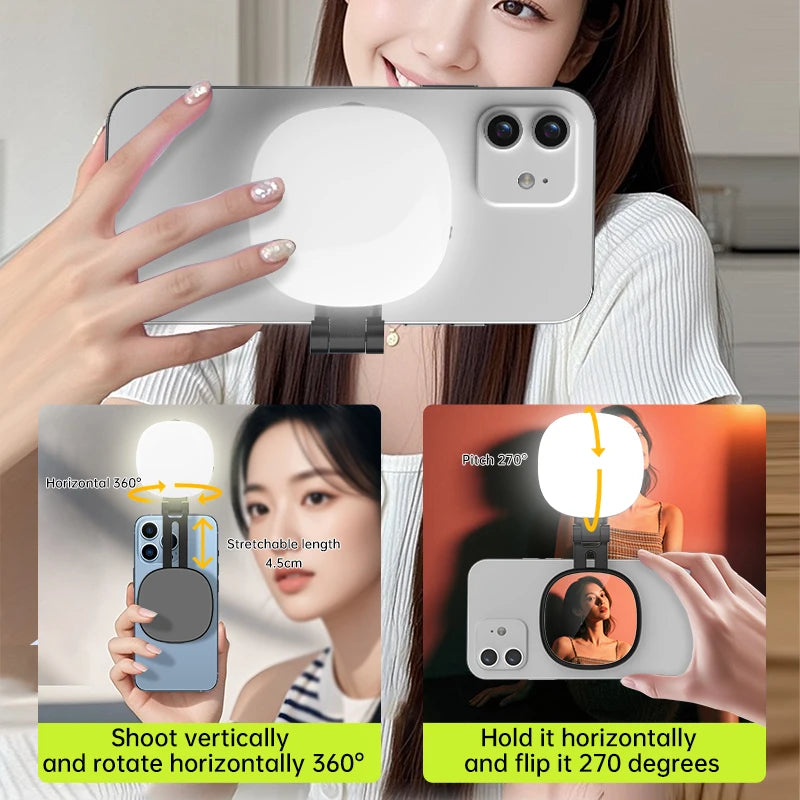 GlowSnap Magnetic Selfie Light & Phone Mirror
