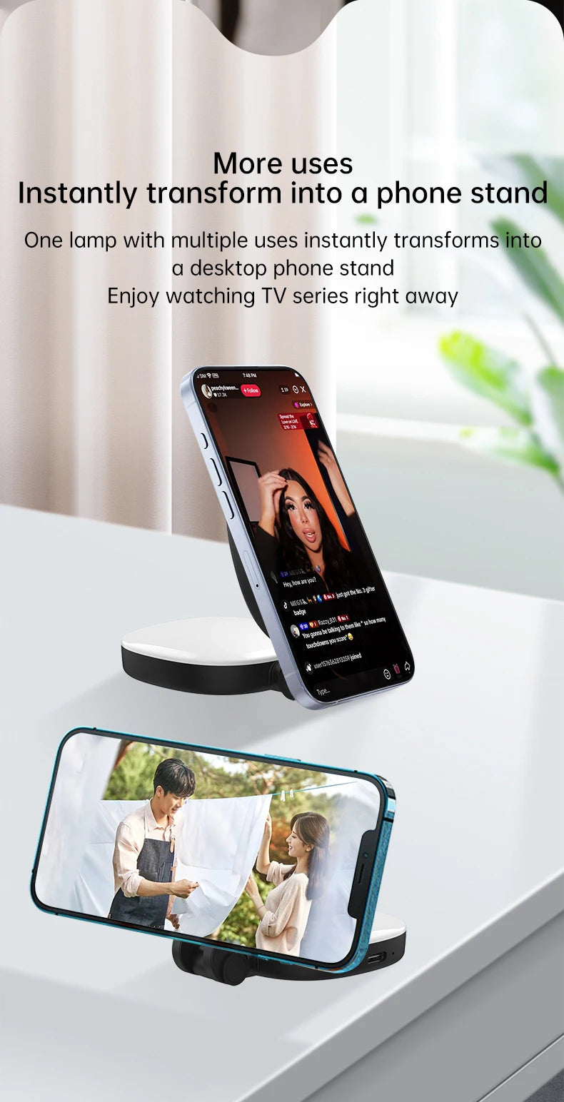 GlowSnap Magnetic Selfie Light & Phone Mirror