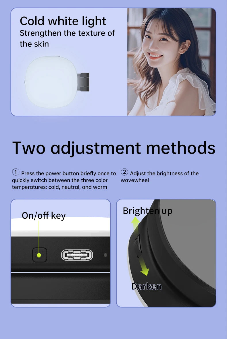 GlowSnap Magnetic Selfie Light & Phone Mirror